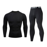 Fitness suit men's gym sports tights long-sleeved trousers quick-drying clothes basketball training equipment winter